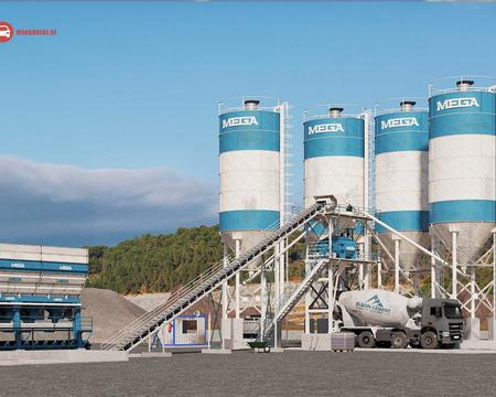 MEGA ბეტონის ქარხანა 200 მ³/სთ – მაქსიმალური წარმადობა, სრული ავტომატიზაცია და უმაღლესი ხარისხი